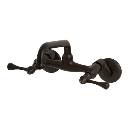 Kingston Brass KS373ORB Kingston Two Handle Wall Mount Laundry Faucet, Oil Rubbed Brnz KS373ORB